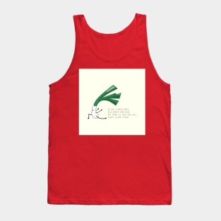 Cartoon green garlic fun inspirational quote Tank Top